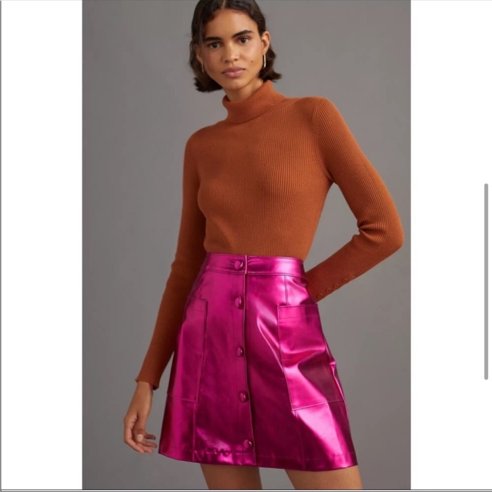 Maeve metallic pink skirt